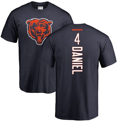 Chicago Bears Men Navy Blue Chase Daniel Backer NFL Football #4 T Shirt